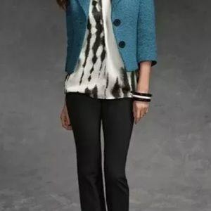 CAbi Boucle Blazer Wool Blend Lined Button Front